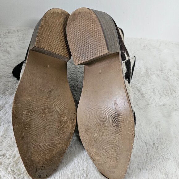 Myra Brown Off White Leather Cow Hide Western Bootie Boho 9 - Picture 9 of 13